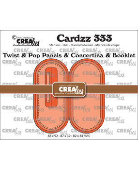 Crealies Cardzz Stansen No. 333 Twist & Pop B6 Panelen & Leporello & Miniboekje Lange Ovalen (CLCZ333)