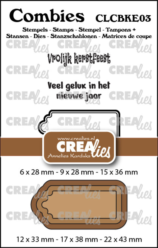 Crealies Combies Stempel + Stans No. 3 Stempelset Kerst (teksten + tags/labels) (CLCBKE03) Crealies Combies Stempel + Stans No. 3 Stempelset Kerst (teksten + tags/labels) (CLCBKE03)