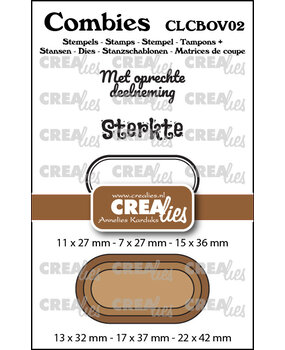 Crealies Combies Stamps + Dies No. 2 Stamps Set Overlijden (texts + tags/labels) (CLCBOV02)