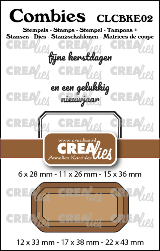 Crealies Combies Stempel + Stans No. 2 Stempelset Kerst (teksten + tags/labels) (CLCBKE02) Crealies Combies Stempel + Stans No. 2 Stempelset Kerst (teksten + tags/labels) (CLCBKE02)