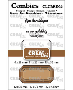 Crealies Combies Stamps + Dies No. 2 Stamps Set Kerst (texts + tags/labels) (CLCBKE02)