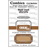 Crealies Combies Stamps + Dies No. 1 Stamps Set Overlijden (texts + tags/labels) (CLCBOV01)