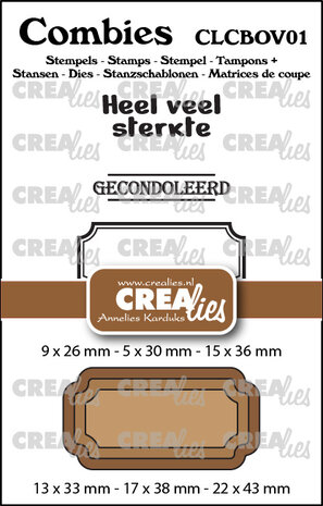 Crealies Combies Stempel + Stans No. 1 Stempelset Overlijden (teksten + tags/labels) (CLCBOV01) Crealies Combies Stempel + Stans No. 1 Stempelset Overlijden (teksten + tags/labels) (CLCBOV01)
