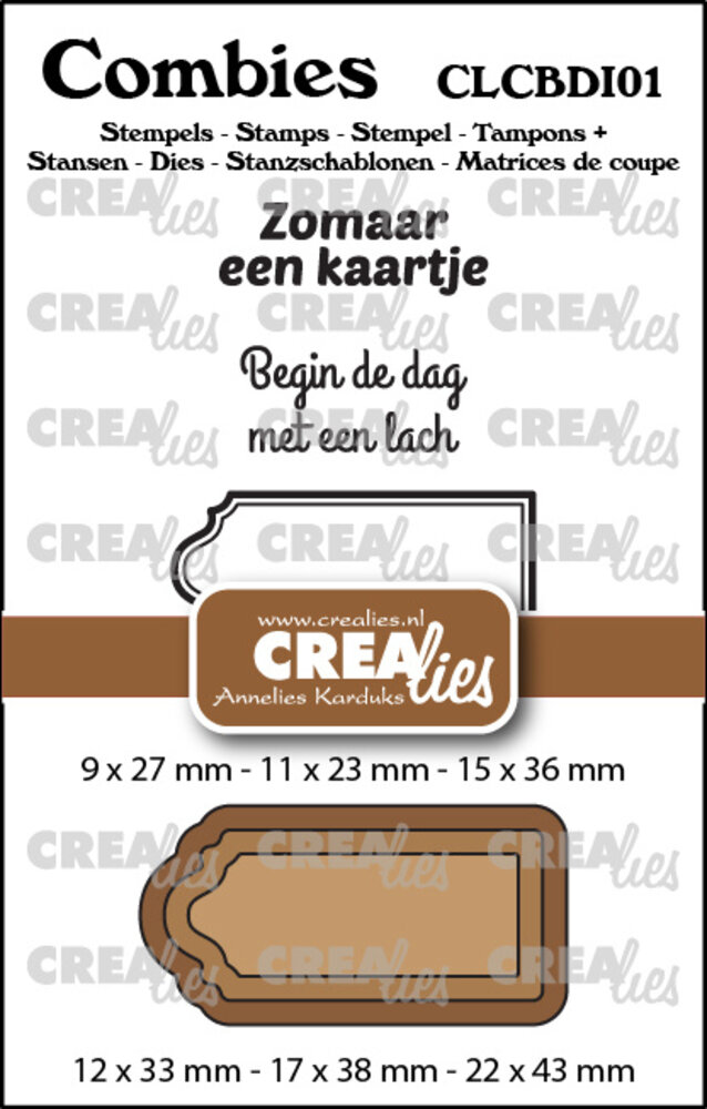 Crealies Combies Stempel + Stans No. 1 Stempelset Divers (teksten + tags/labels) (CLCBDI01) Crealies Combies Stempel + Stans No. 1 Stempelset Divers (teksten + tags/labels) (CLCBDI01)