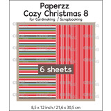 Crealies Paperzz Cozy Christmas No. 8 Lines + Red Stripes (6pcs) (CLPZCC08)