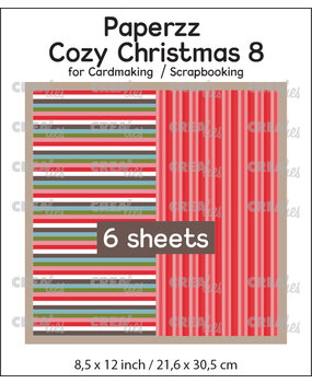 Crealies Paperzz Cozy Christmas No. 8 Lines + Red Stripes (6pcs) (CLPZCC08)