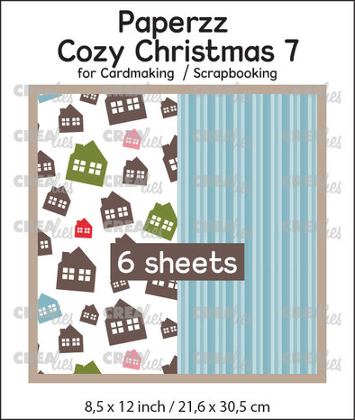 Crealies Paperzz Cozy Christmas No. 7 Houses + Blue Stripes (6pcs) (CLPZCC07) Crealies Paperzz Cozy Christmas No. 7 Houses + Blue Stripes (6pcs) (CLPZCC07)
