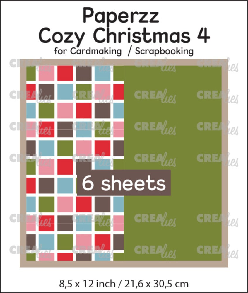 Crealies Paperzz Cozy Christmas No. 4 Squares + Green (6pcs) (CLPZCC04) Crealies Paperzz Cozy Christmas No. 4 Squares + Green (6pcs) (CLPZCC04)
