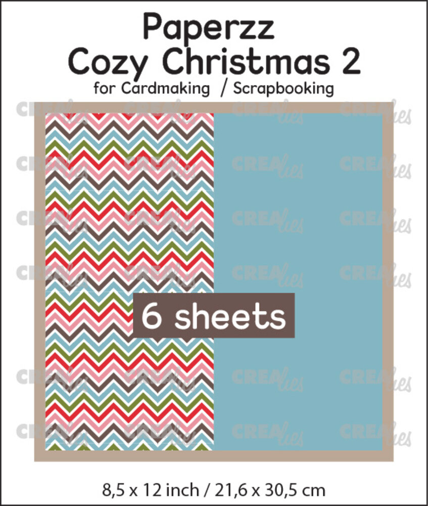 Crealies Paperzz Cozy Christmas No. 2 Zigzag + Blue (6pcs) (CLPZCC02) Crealies Paperzz Cozy Christmas No. 2 Zigzag + Blue (6pcs) (CLPZCC02)