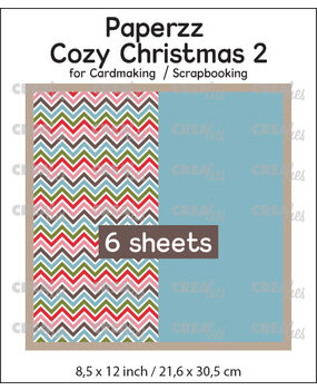 Crealies Paperzz Cozy Christmas No. 2 Zigzag + Blauw (6pcs) (CLPZCC02)