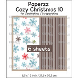 Crealies Paperzz Cozy Christmas No. 10 Sneeuwvlokken + Bruin Gestreept (6pcs) (CLPZCC10)