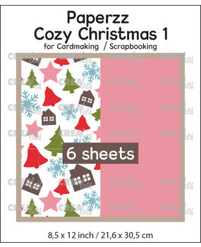 Crealies Paperzz Cozy Christmas No. 1 Variation + Pink (6pcs) (CLPZCC01)
