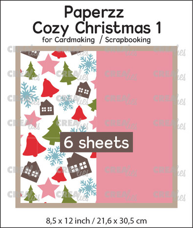 Crealies Paperzz Cozy Christmas No. 1 Variation + Pink (6pcs) (CLPZCC01) Crealies Paperzz Cozy Christmas No. 1 Variation + Pink (6pcs) (CLPZCC01)