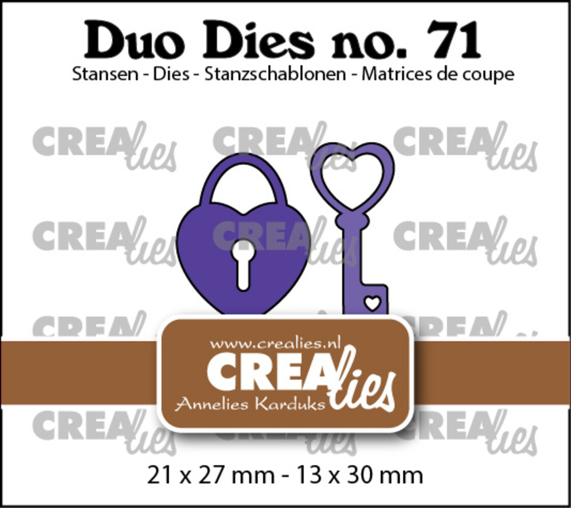Crealies Duo Dies No. 71 Lock & Key (CLDD71)