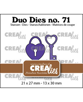 Crealies Duo Dies No. 71 Lock & Key (CLDD71)