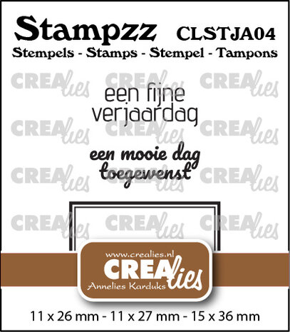 Crealies Stampzz Stamps No. 4 Stamp Set Jarig (CLSTJA04) Crealies Stampzz Stamps No. 4 Stamp Set Jarig (CLSTJA04)