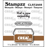 Crealies Stampzz Stempel No. 3 Stempelset Jarig (CLSTJA03)