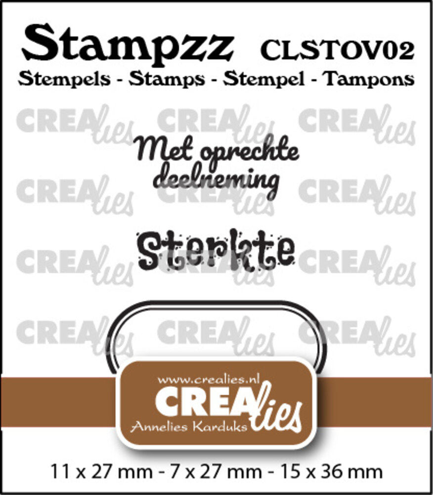 Crealies Stampzz Stamps No. 2 Stamp Set Overlijden (CLSTOV02) Crealies Stampzz Stamps No. 2 Stamp Set Overlijden (CLSTOV02)
