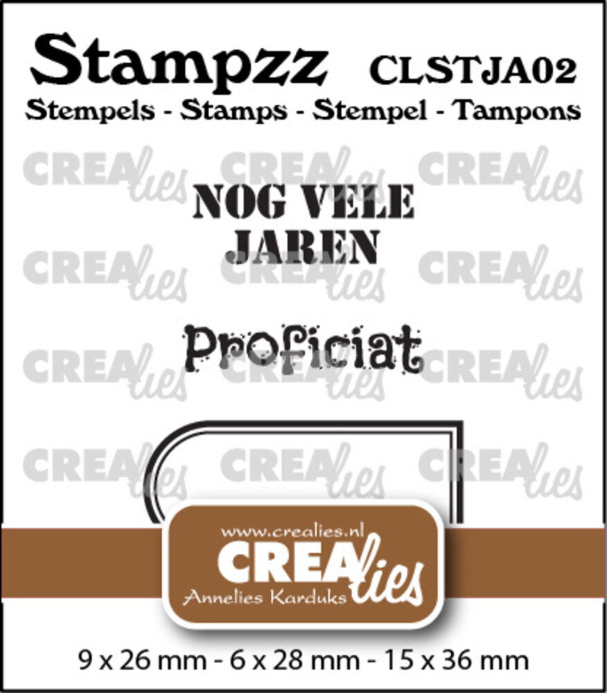 Crealies Stampzz Stamps No. 2 Stamp Set Jarig (CLSTJA02) Crealies Stampzz Stamps No. 2 Stamp Set Jarig (CLSTJA02)