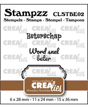 Crealies Stampzz Stamps No. 2 Stamp Set Beterschap (CLSTBE02) Crealies Stampzz Stamps No. 2 Stamp Set Beterschap (CLSTBE02)