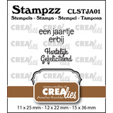 Crealies Stampzz Stempel No. 1 Stempelset Jarig (CLSTJA01)
