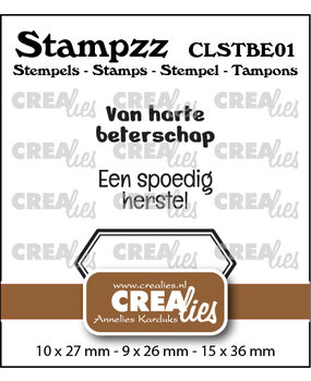 Crealies Stampzz Stamps No. 1 Stamp Set Beterschap (CLSTBE01)