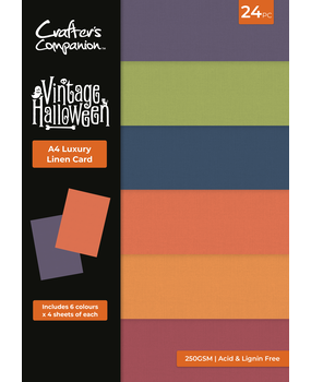 Crafter's Companion Vintage Halloween A4 Luxury Linen Card Pack (VHAL-LINEN-A4)