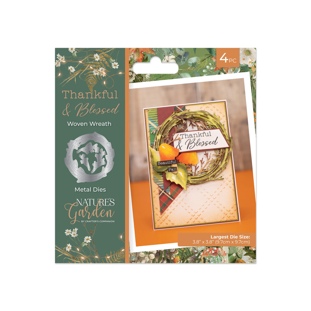 Crafter's Companion Thankful & Blessed Metal Die Woven Wreath (NG-TAB-MD-WOWR) Crafter's Companion Thankful & Blessed Metal Die Woven Wreath (NG-TAB-MD-WOWR)