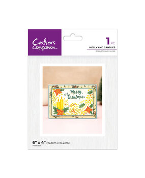 Crafter's Companion Partial 3D Embossing Folders Holly and Candles (CC-3D-EF4-HOCA)