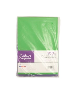 Crafter's Companion Purple & Green 5x7 Inch Card & Envelopes (100pcs) (CC-PGCBEN-5X7)