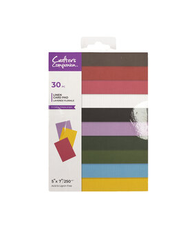 Crafter's Companion Layered Florals 5x7 Inch Linen Card Pad (CC-PAD5X7-LINEN-LAFL)