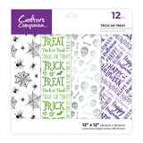 Crafter's Companion Luxury Foiled Acetate Pack 12x12 Inch Trick or Treat (CC-FACE12-TRTR)