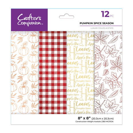 Crafter's Companion Luxury Foiled Acetate Pack 8x8 Inch Pumpkin Spice Season (CC-FACE8-PUMSP)
