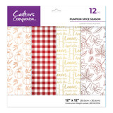 Crafter's Companion Luxury Foiled Acetate Pack 12x12 Inch Pumpkin Spice Season (CC-FACE12-PUMSP)