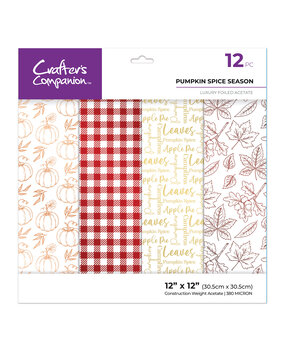 Crafter's Companion Luxury Foiled Acetate Pack 12x12 Inch Pumpkin Spice Season (CC-FACE12-PUMSP)
