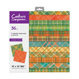 Crafter's Companion Harvest Time Plaid 12x12 Inch Paper Pad (CC-PAD12- HARPLA)