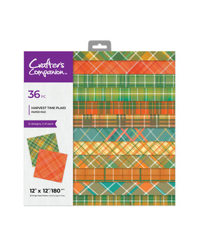 Crafter's Companion Harvest Time Plaid 12x12 Inch Paper Pad (CC-PAD12- HARPLA)