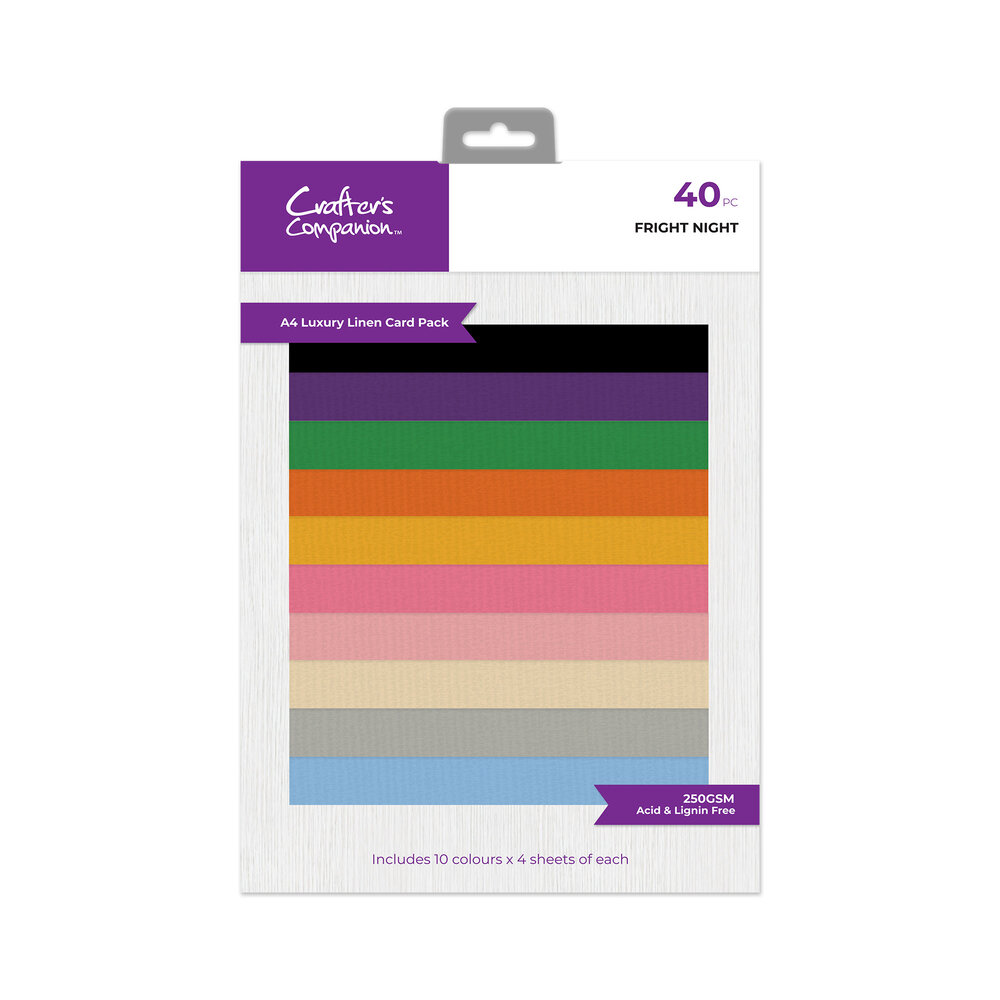 Crafter's Companion Halloween Character Boxes A4 Linen Card Fright Night (CC-BUMPLIN-FRNI-A4)