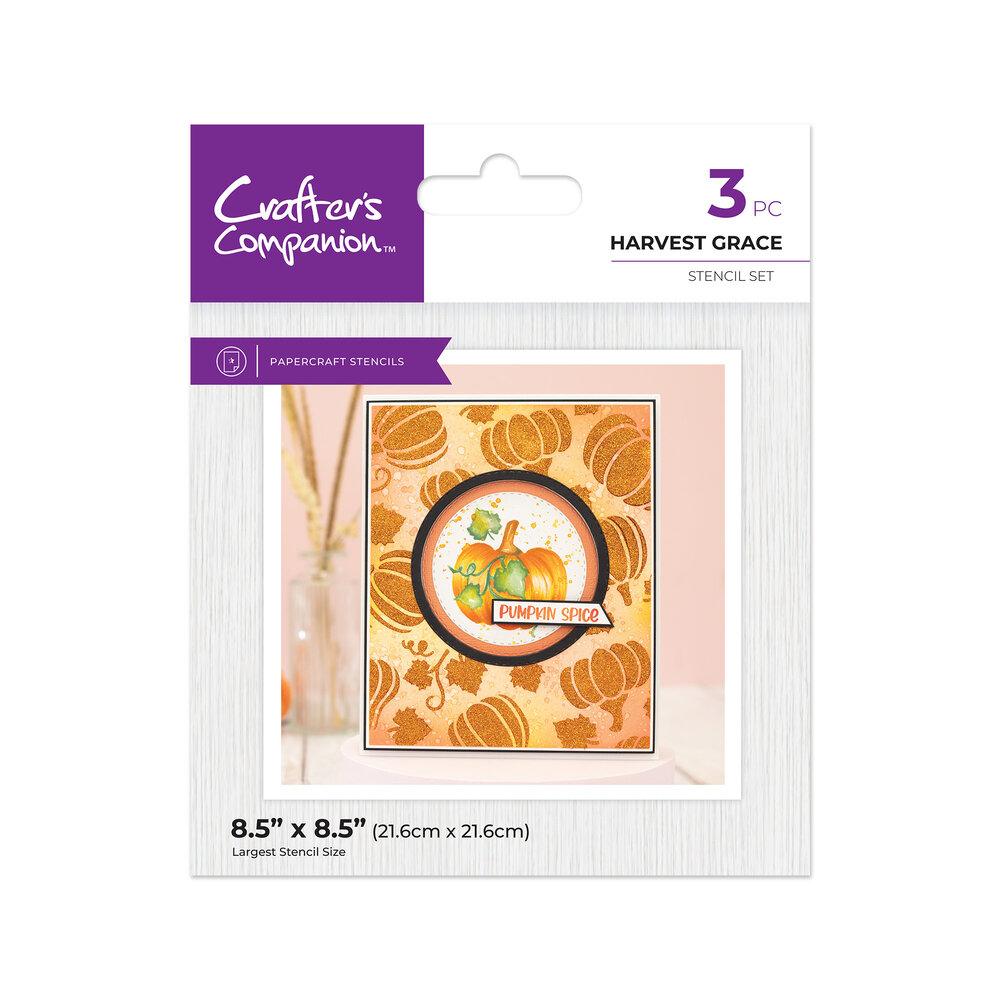 Crafter's Companion Halloween & Fall Glitter Stencil Harvest Grace (CC-STEN-HARGR)