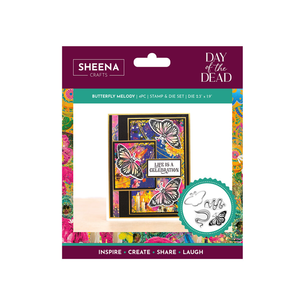 Crafter's Companion Day of the Dead Stamp & Die Butterfly Melody (SD-DOD-STD-BUME)