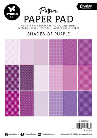 Studio Light Shades Of Purple A5 Pattern Paper Pad (SL-ES-PPP249) (BASIC)