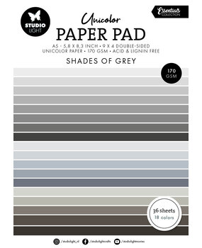 Studio Light Shades Of Grey A5 Unicolor Paper Pad (SL-ES-UPP248) (BASIC) Studio Light Shades Of Grey A5 Unicolor Paper Pad (SL-ES-UPP248) (BASIC)