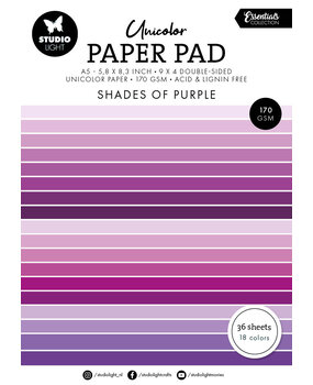Studio Light Shades Of Purple A5 Unicolor Paper Pad (SL-ES-UPP247) (BASIC) Studio Light Shades Of Purple A5 Unicolor Paper Pad (SL-ES-UPP247) (BASIC)