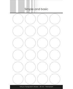 Simple and Basic Transparent Sticker - Permanent Ø20mm (120pcs) (SBA652)