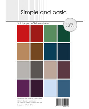 Simple and Basic Christmas tones A5 Solid Papers (SBP965)
