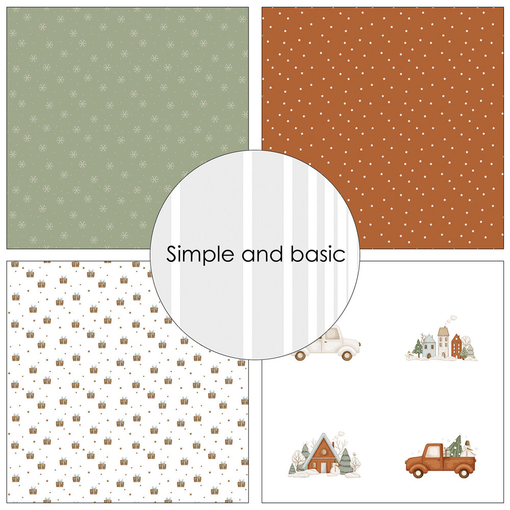 Simple and Basic Kids Christmas 12x12 Inch Paper Pack (SBP737)