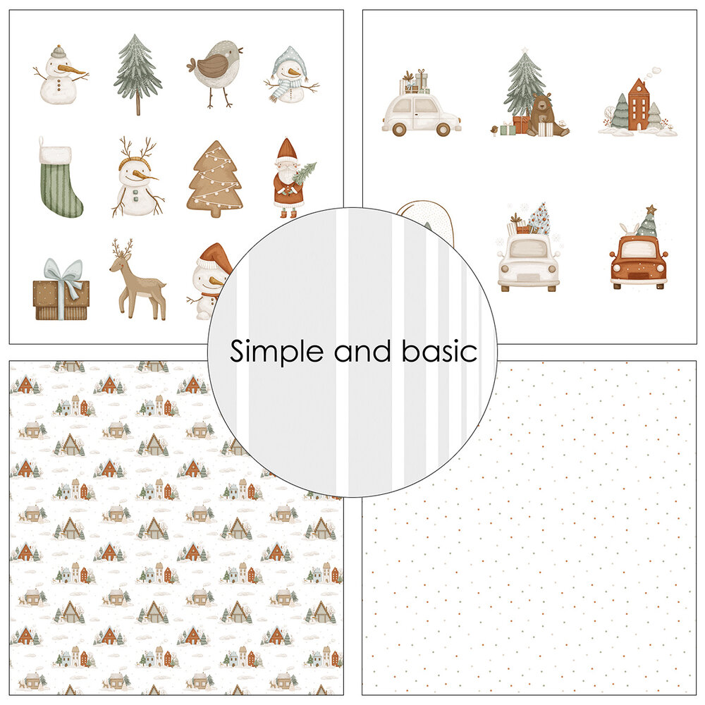 Simple and Basic Kids Christmas 6x6 Inch Paper Pack (SBP537)