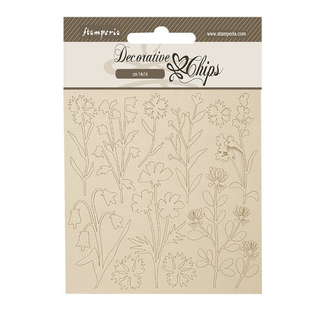 Stamperia Forest Decorative Chips Flowers (SCB237) Stamperia Forest Decorative Chips Flowers (SCB237)