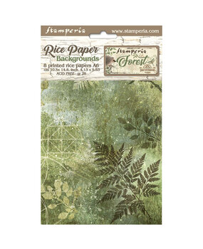 Stamperia Forest A6 Rice Paper Backgrounds (8pcs) (DFSAK6030)
