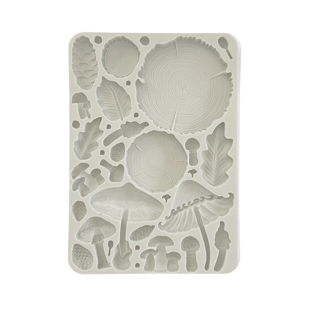 Stamperia Golden Harmony Silicon Mould A5 Wood and Mushrooms (KACMA536)
